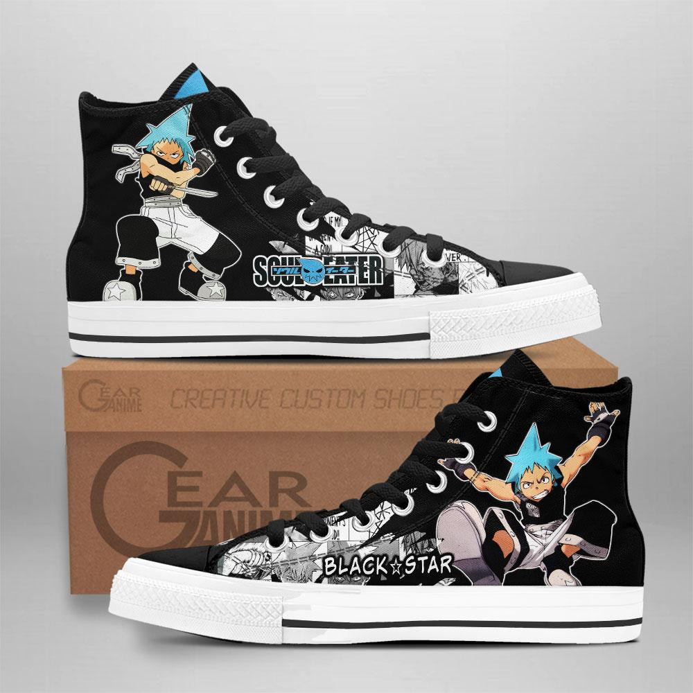 Black Star Custom Anime High-Top Canvas Shoes NTT270