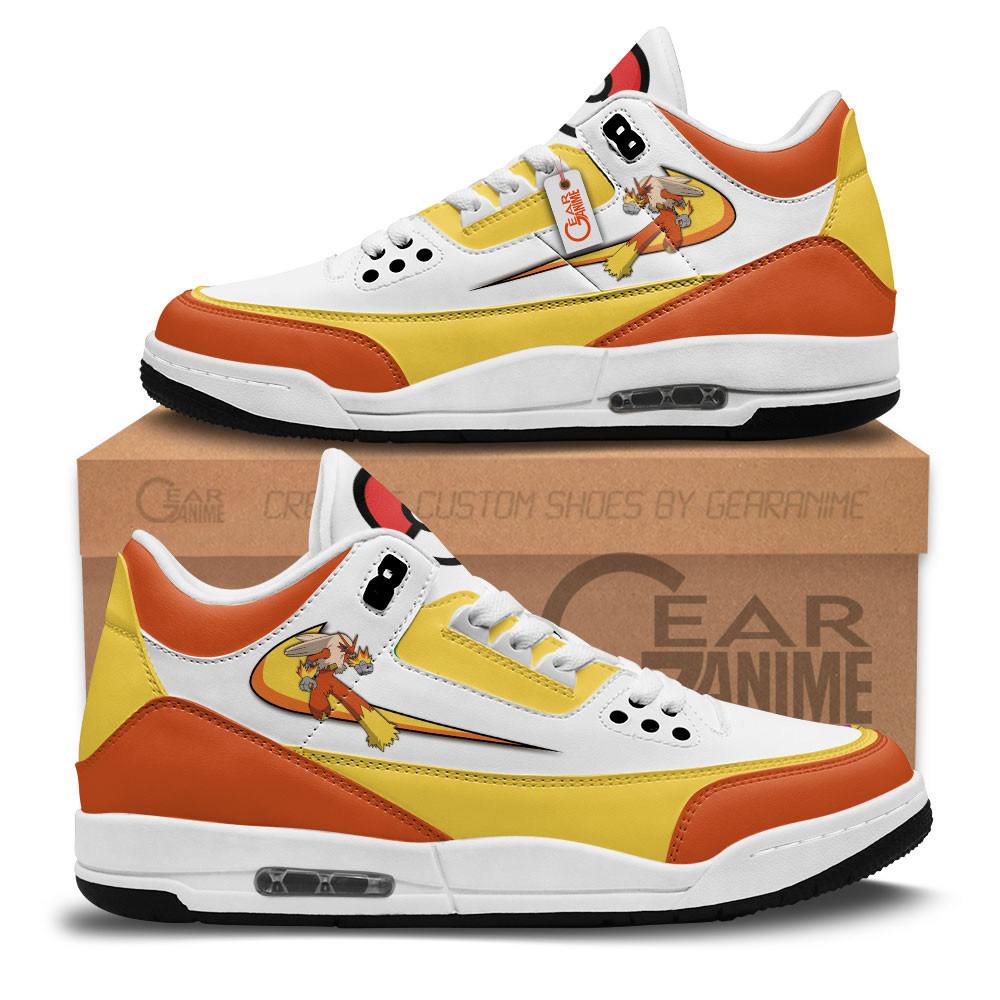 Blaziken Custom Anime Retro 3 Leather Sneakers