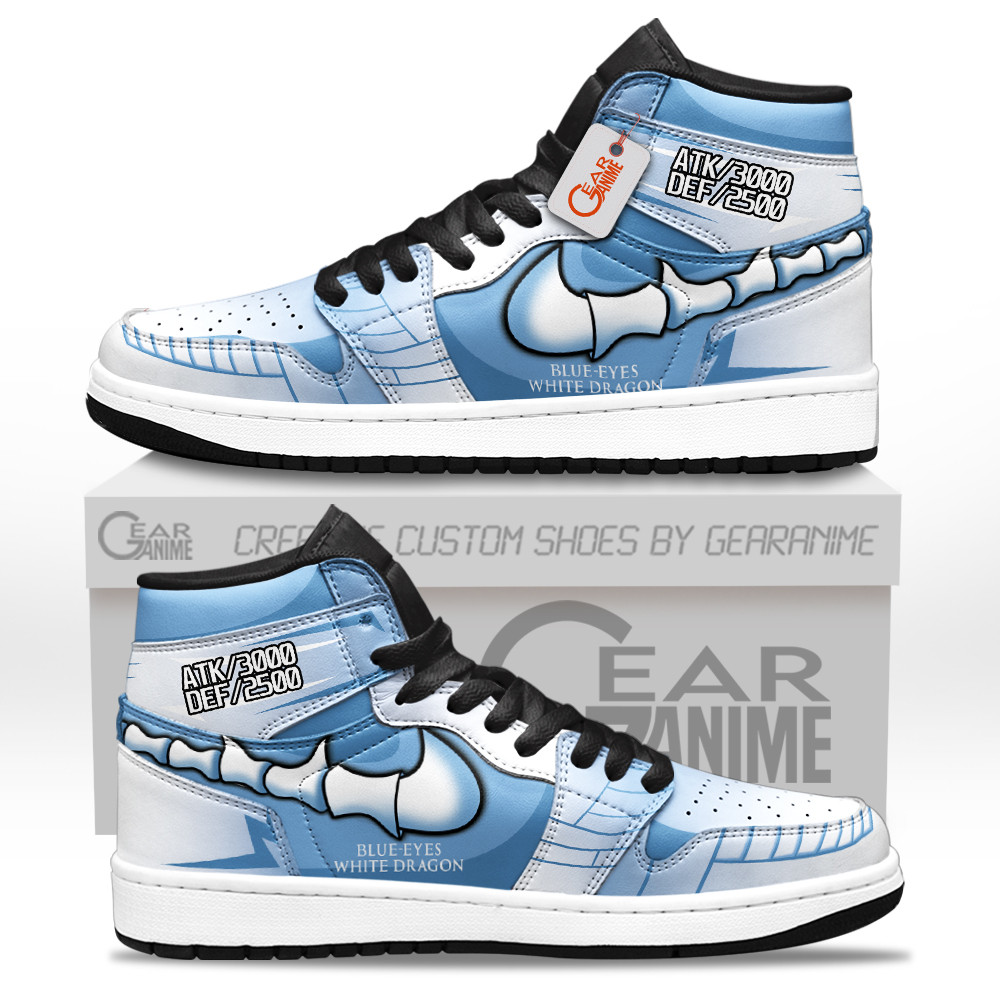 Blue Eyes White Dragon Shoes Custom High-Top Leather Sneakers
