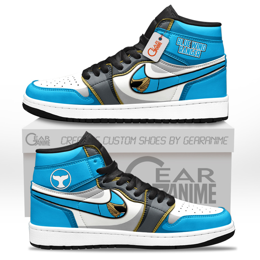 Blue Wind Ranger Custom Movie High-Top Leather Sneakers Unique Style & Design