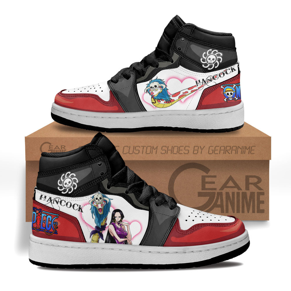Boa Hancock Custom Anime Kids High-Top Leather Sneakers