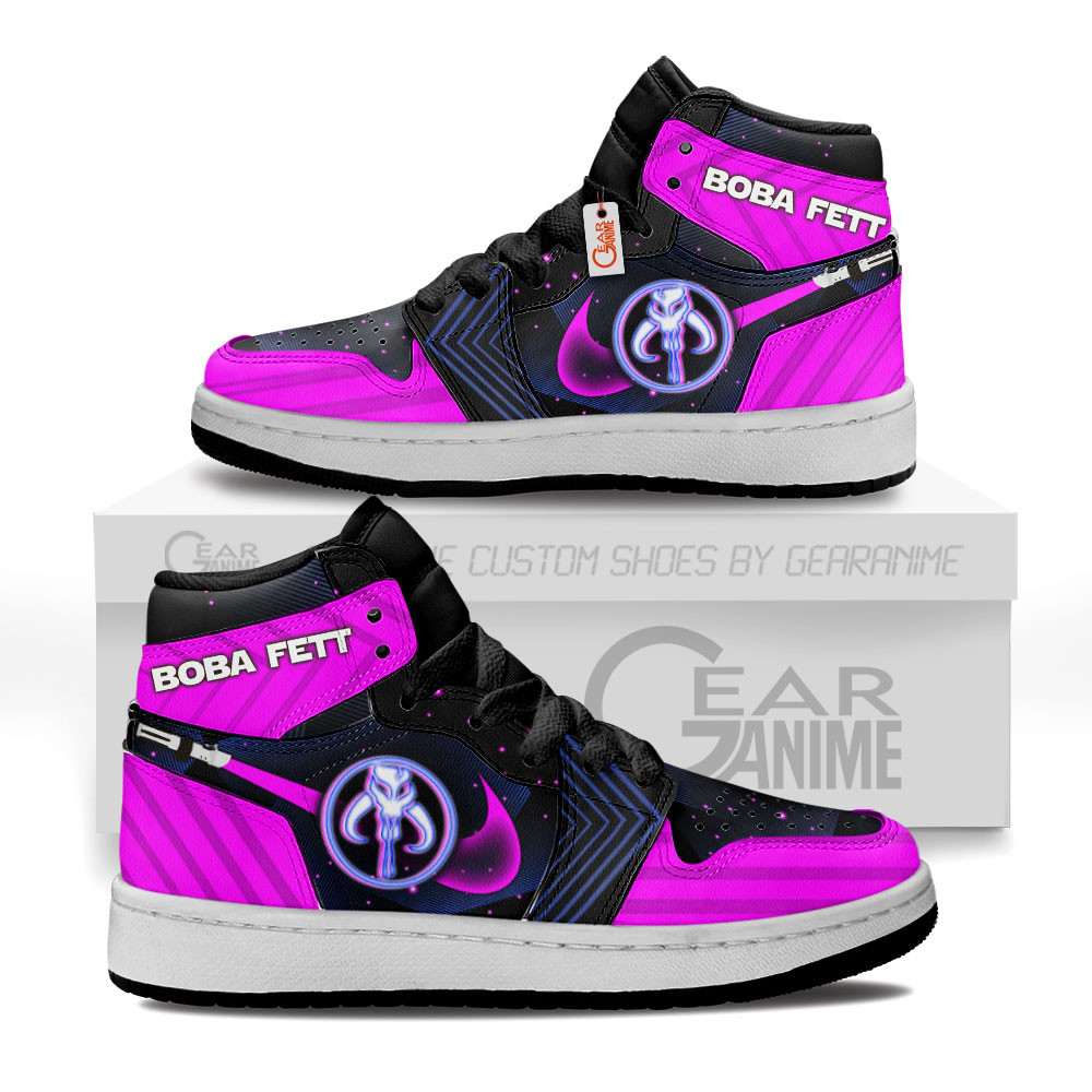 Boba Fett Kids High-Top Leather Sneakers