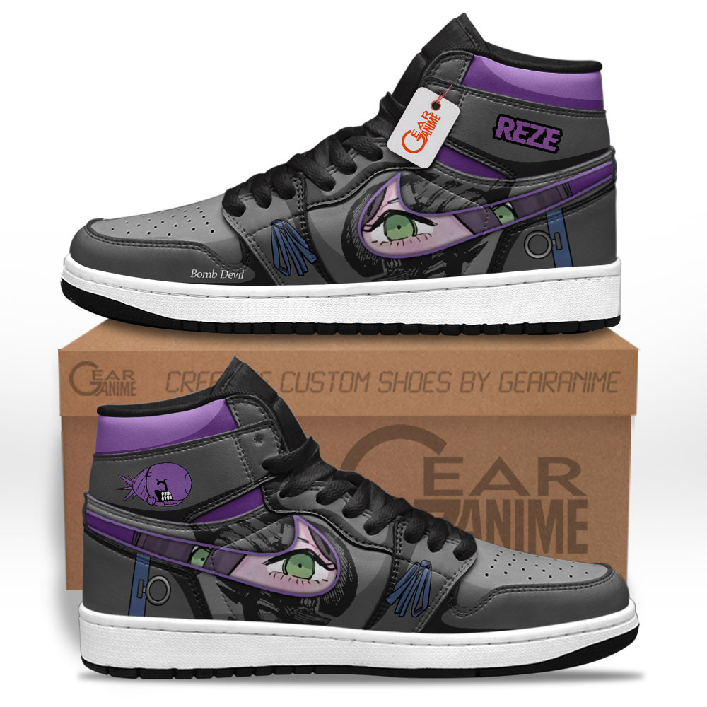 Bomb Girl Reze High-Top Leather Sneakers Custom Name