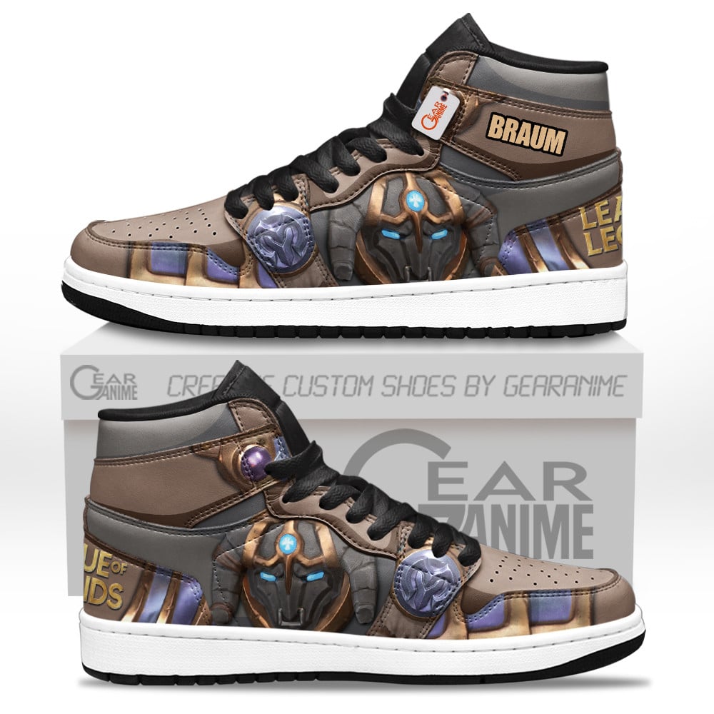 Braum Custom Gaming High-Top Leather Sneakers LOL Custom Name