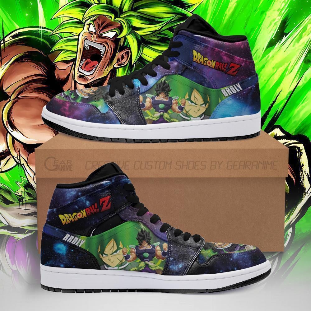 Broly Custom Anime High-Top Leather Sneakers Galaxy PT04