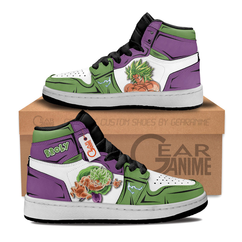 Broly Custom Anime Kids High-Top Leather Sneakers Personalized