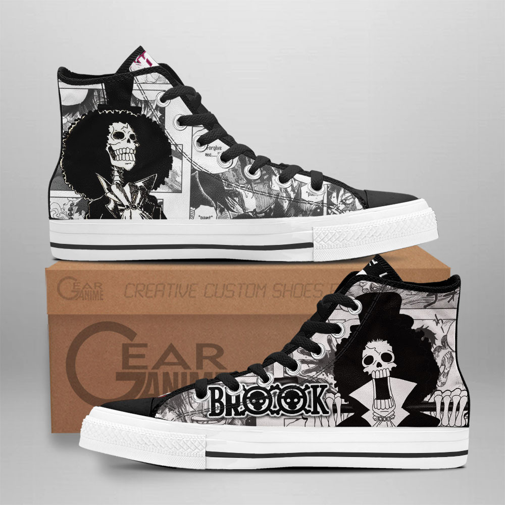 Brook Custom Anime High-Top Canvas Shoes Manga Style