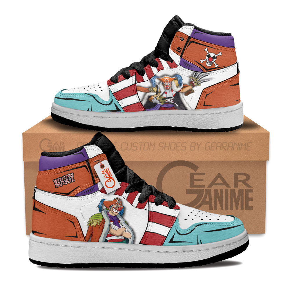 Buggy Custom Anime Kids High-Top Leather Sneakers Personalized