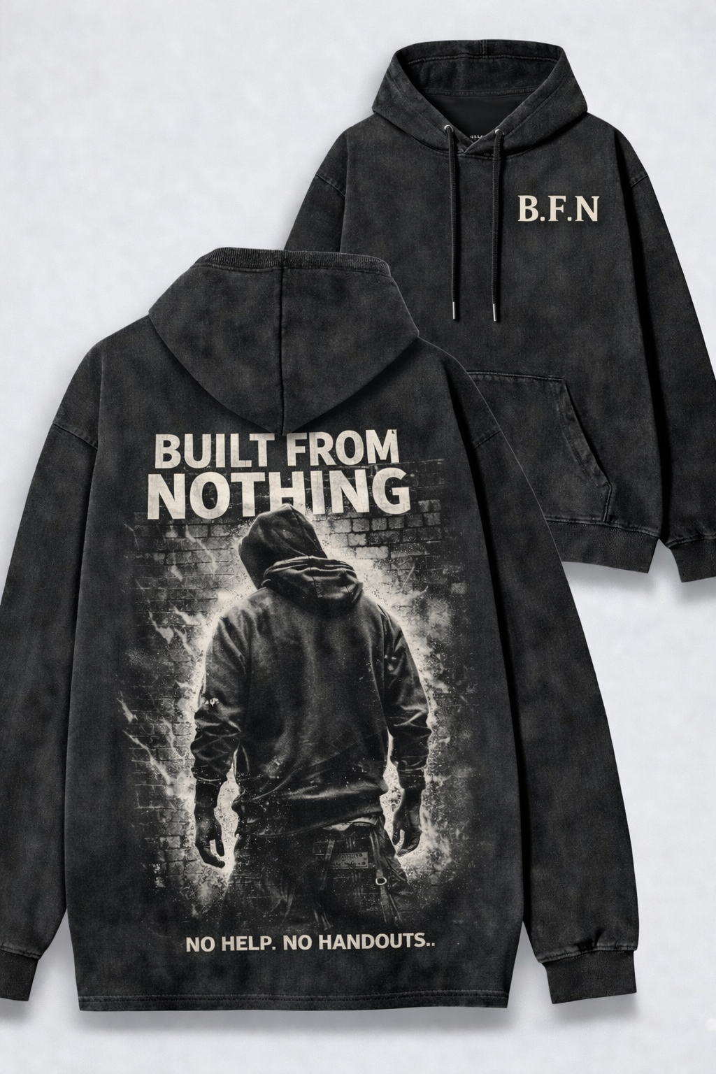 BUILT FROM NOTHING – Dark Streetwear Collection (Tee & Hoodie)