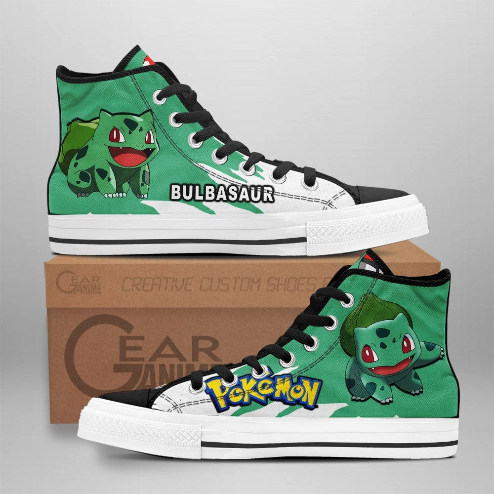 Bulbasaur Custom Anime High-Top Canvas Shoes