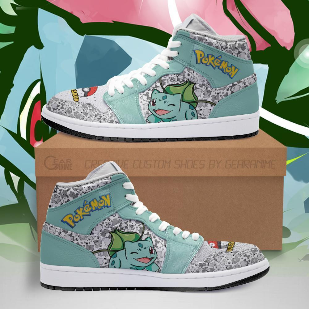 Bulbasaur Custom Anime High-Top Leather Sneakers PT04