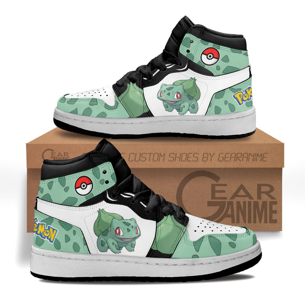 Bulbasaur Custom Anime Kids High-Top Leather Sneakers