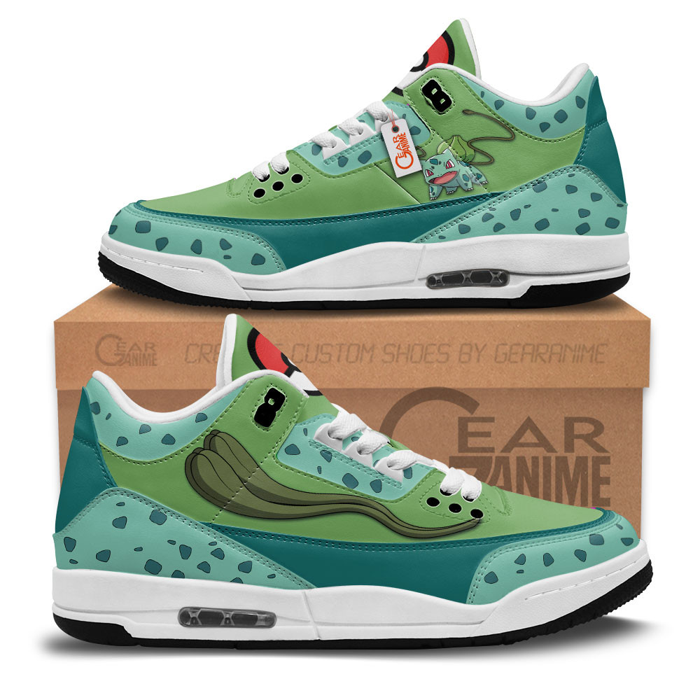 Bulbasaur Custom Anime Retro 3 Leather Sneakers
