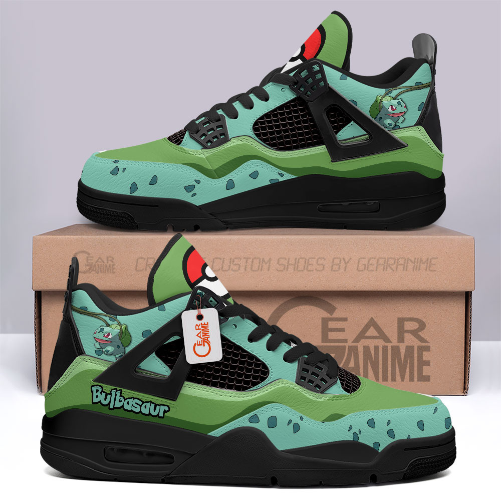 Bulbasaur Retro 4 Leather Sneakers Custom Name