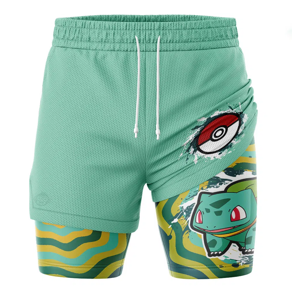 Bulbasaur Trippy Pokemon 2-in-1 Performance Shorts