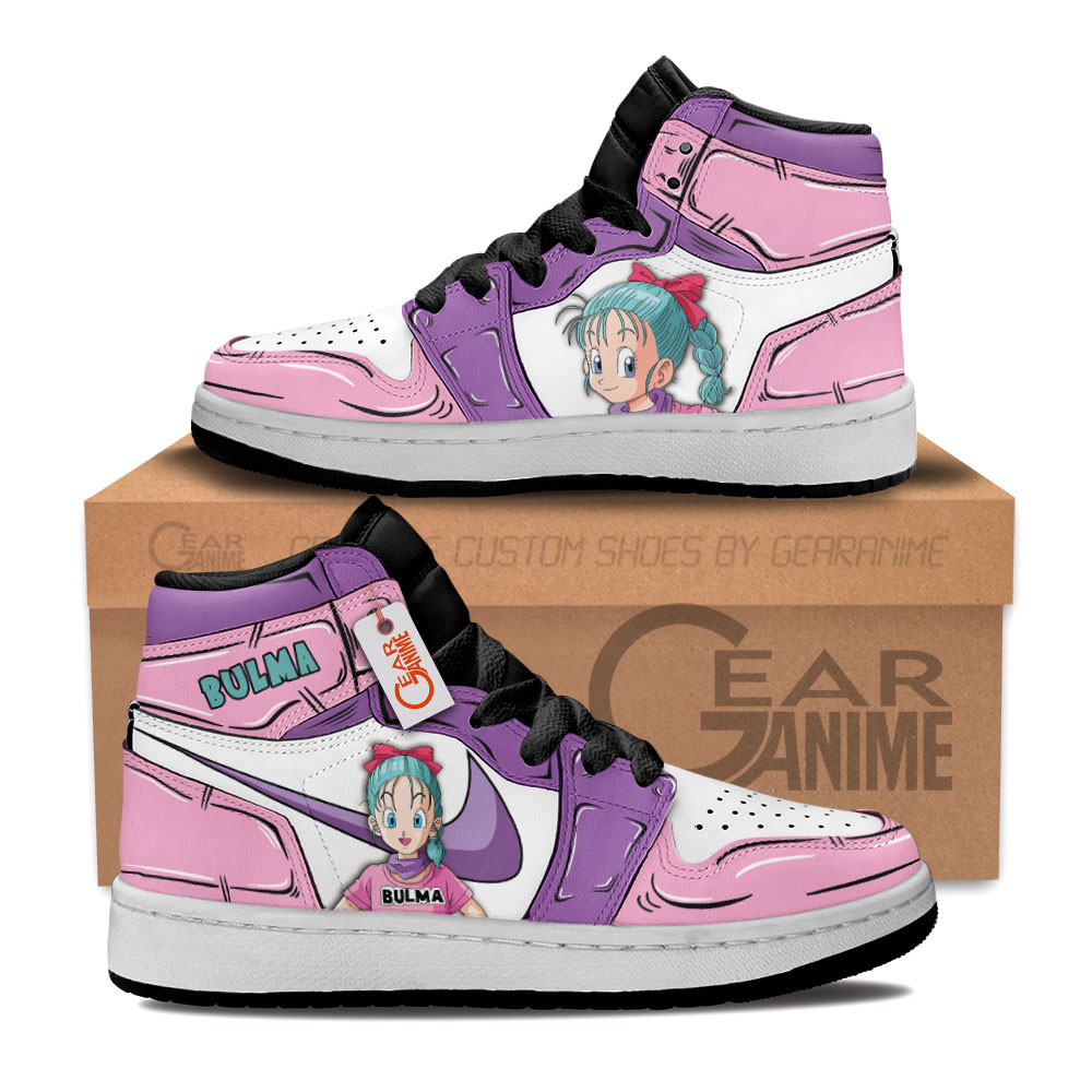 Bulma Custom Anime Kids High-Top Leather Sneakers Personalized