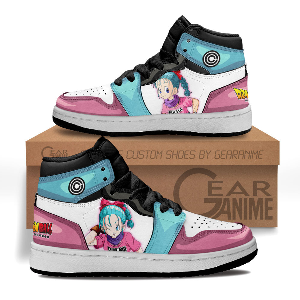 Bulma Custom Anime Kids High-Top Leather Sneakers