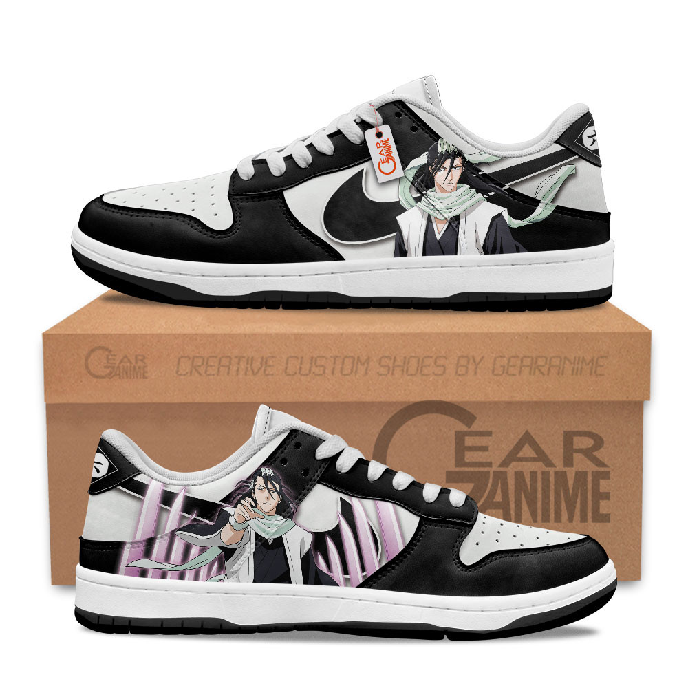 Byakuya Kuchiki Custom Anime Low-Top Skate Sneakers