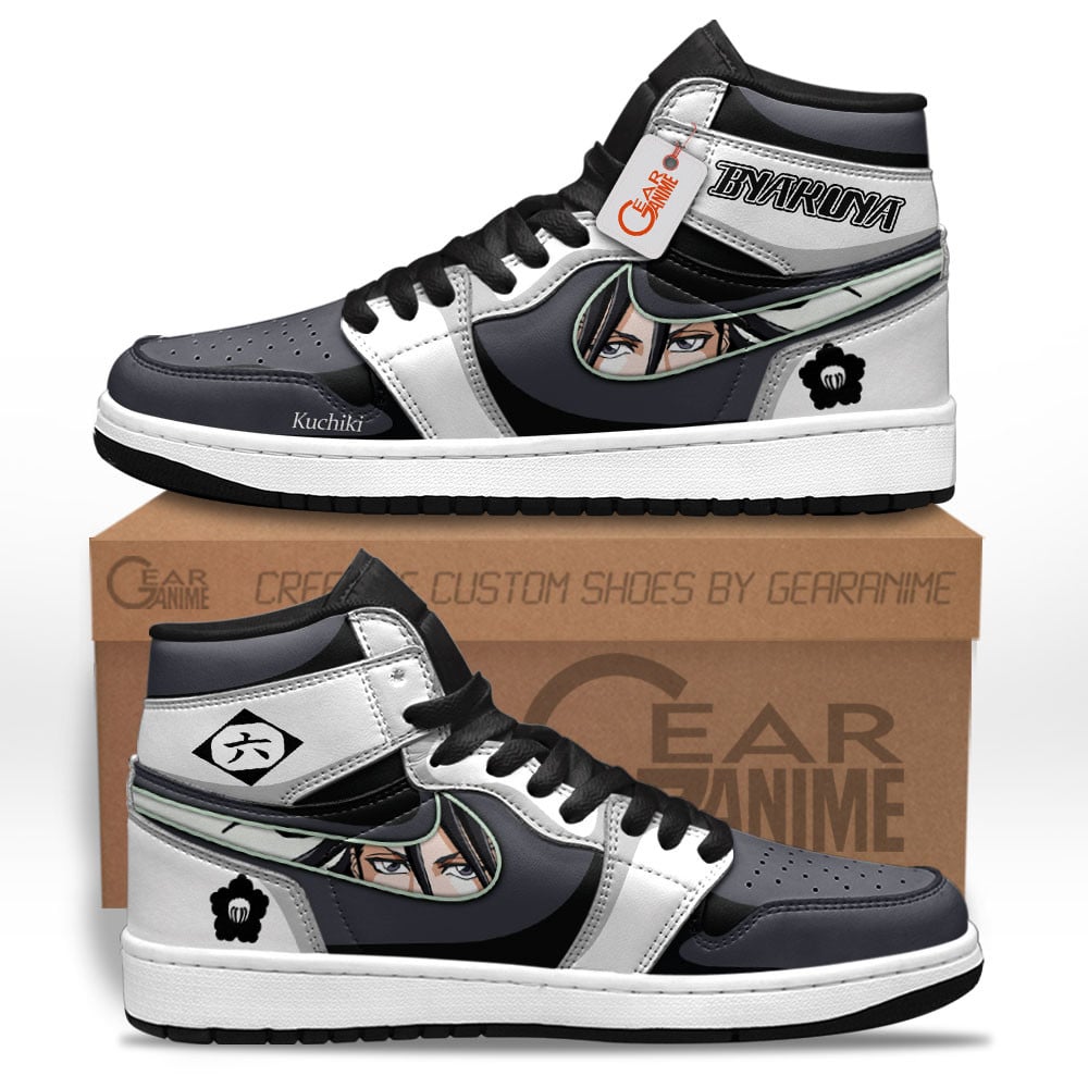 Byakuya Kuchiki High-Top Leather Sneakers Custom Name