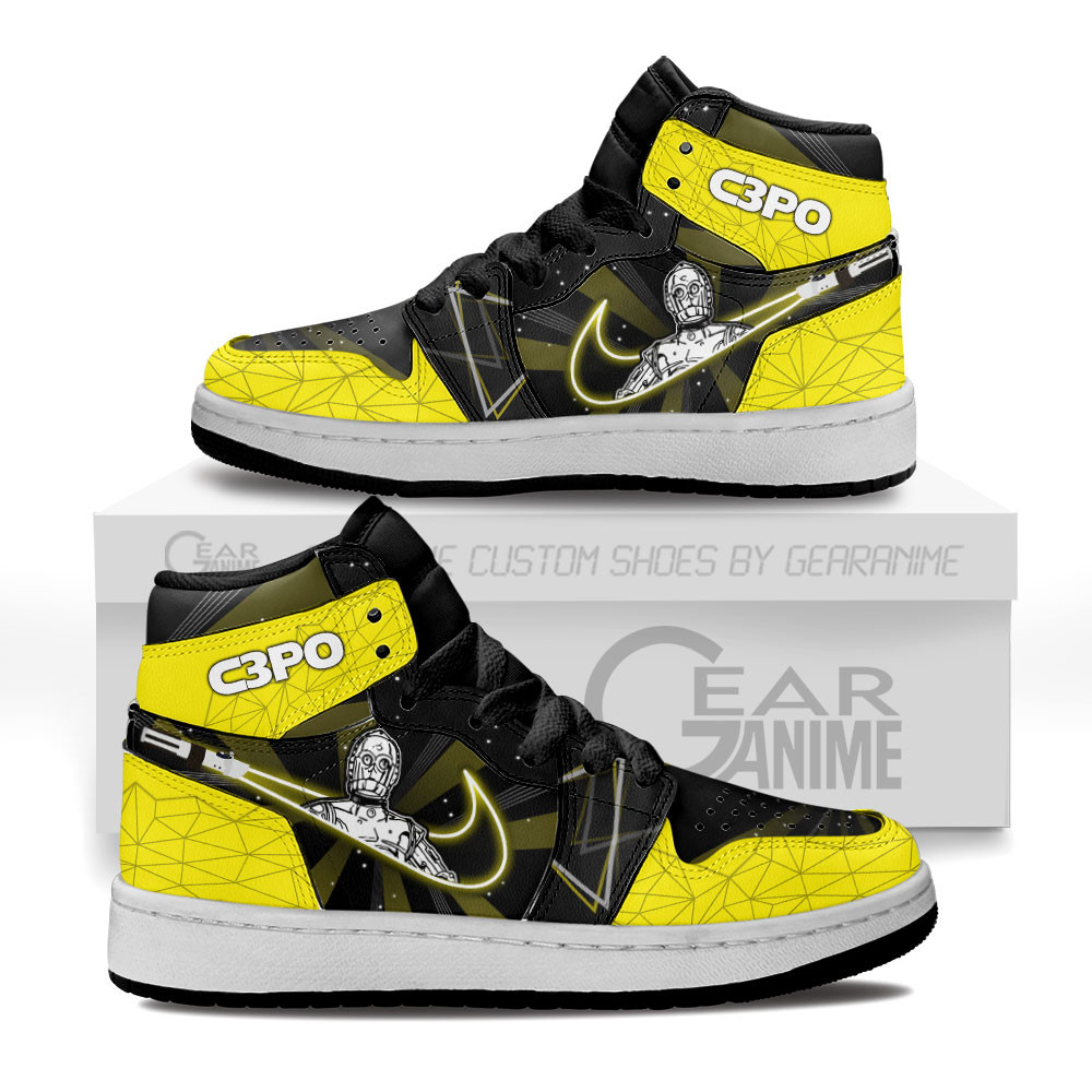 C-3PO Kids High-Top Leather Sneakers