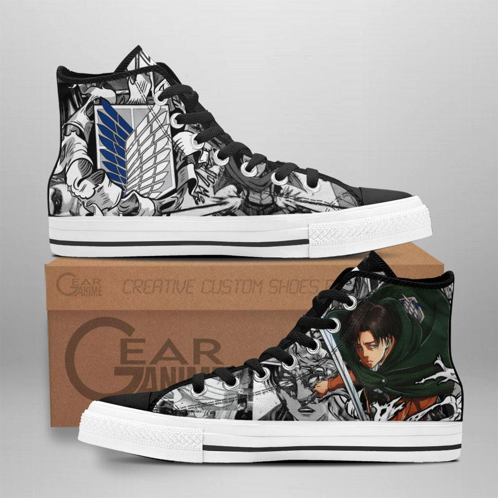 Captain Levi Custom Anime High-Top Canvas Shoes TT2508