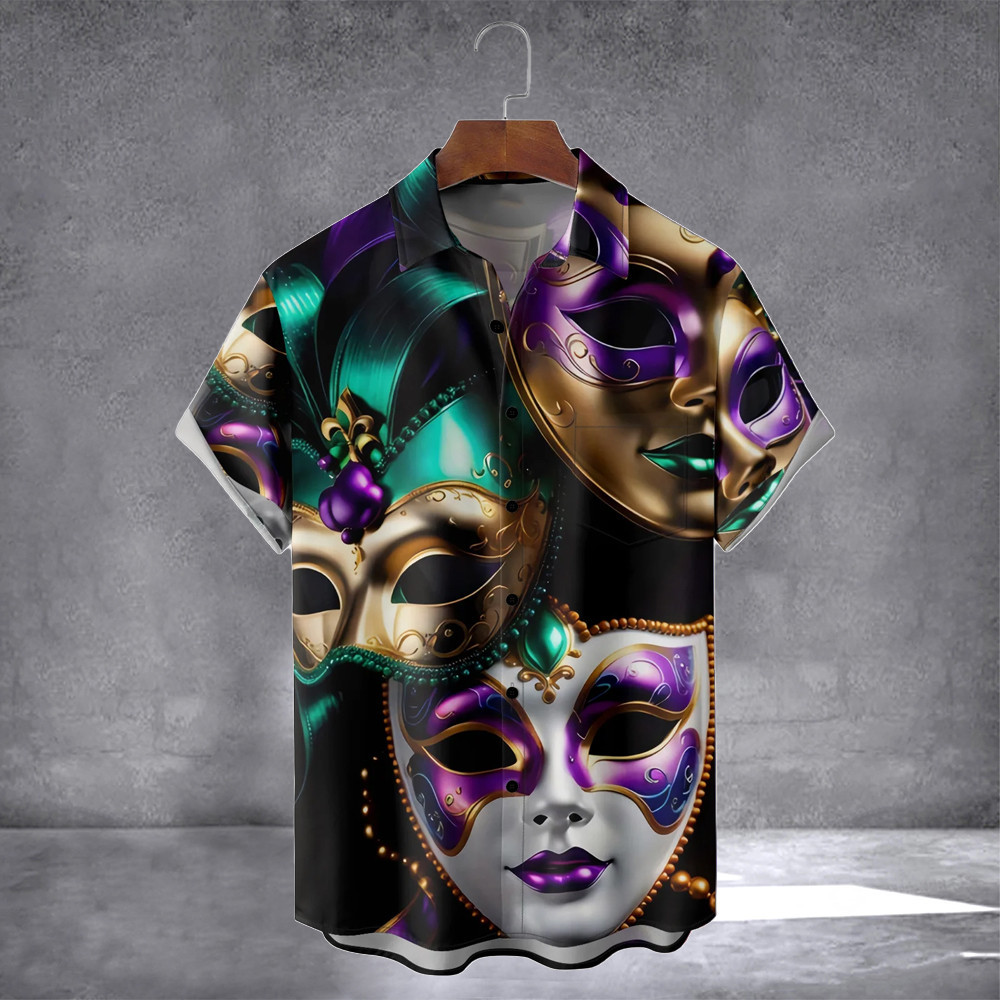 Carnival Mardi Gras Mask Chest Pocket Shirt Happy Saint Patrick'S Day Shirt Gifts For Husbands