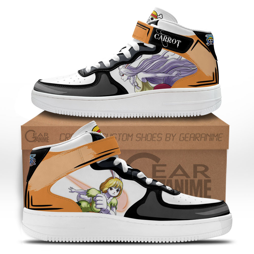Carrot Custom Anime Mid-Top Leather Sneakers