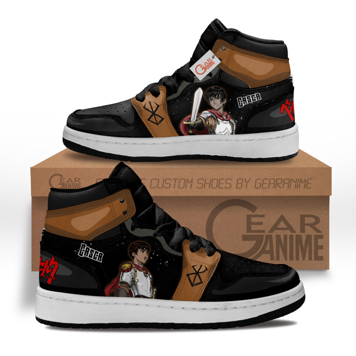 Casca Custom Anime Kids High-Top Leather Sneakers