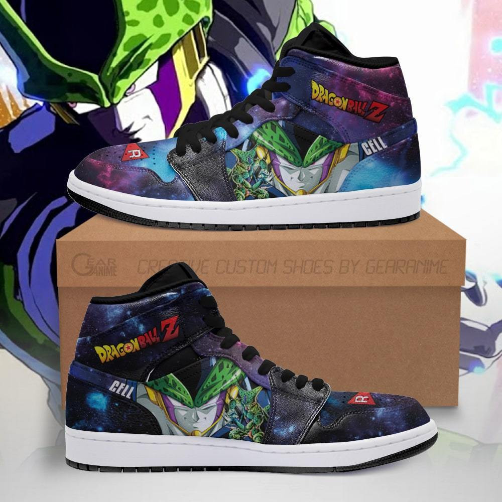 Cell Custom Anime High-Top Leather Sneakers Galaxy
