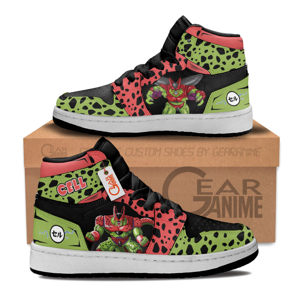 Cell Max Custom Anime Kids High-Top Leather Sneakers Personalized