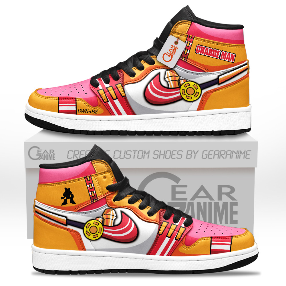 ChargeMan Custom Gaming High-Top Leather Sneakers Mega Man Custom Shoes