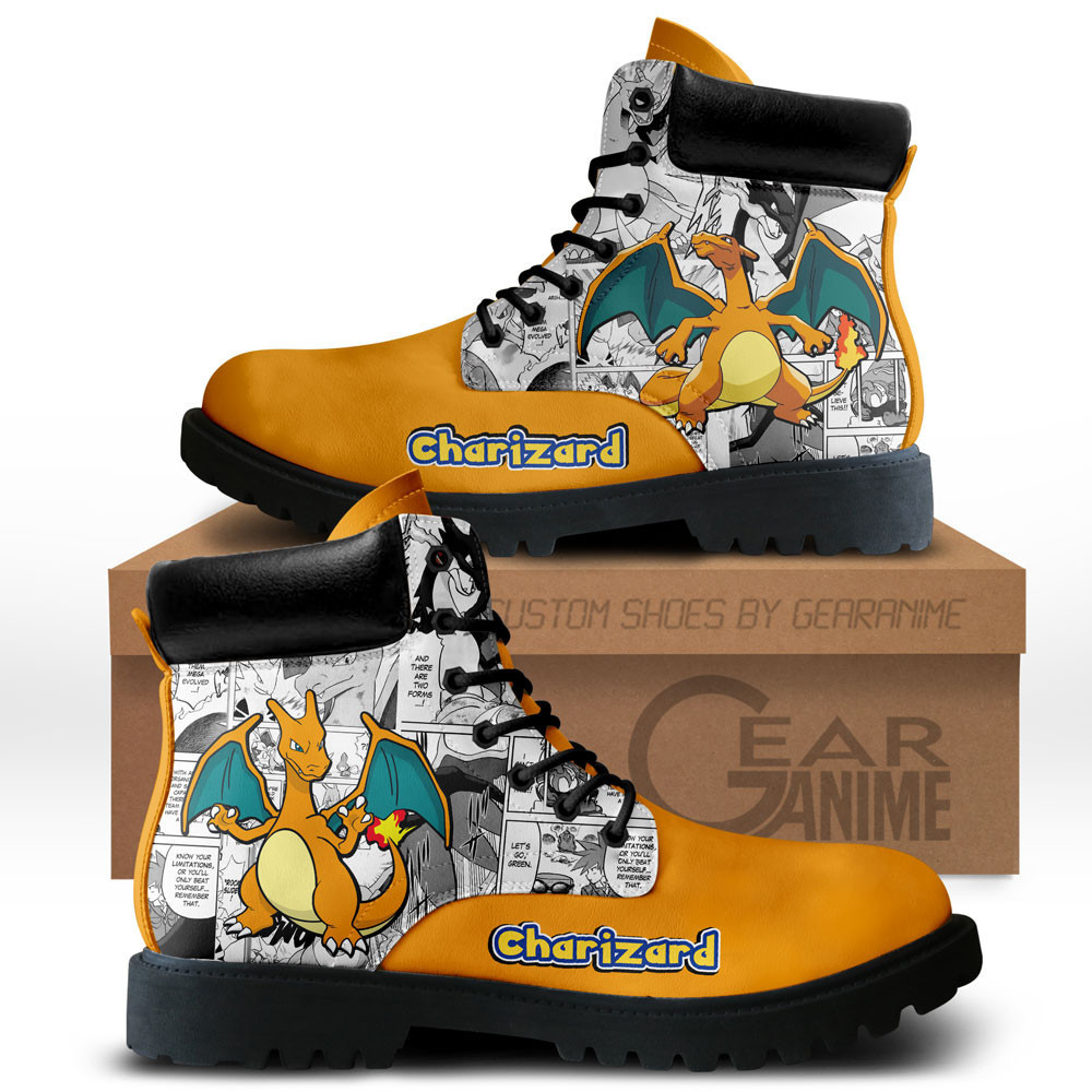 Charizard Custom Anime Combat Boots Manga Style