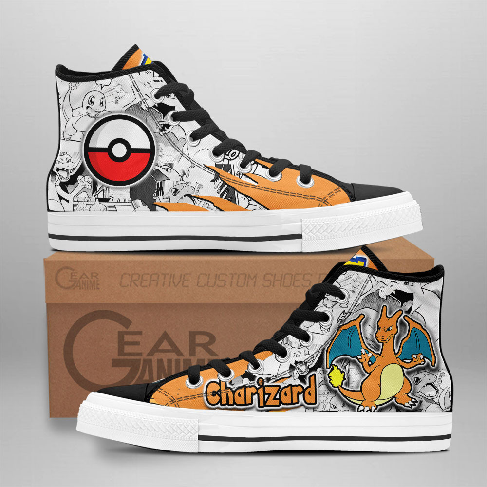 Charizard Custom Anime High-Top Canvas Shoes