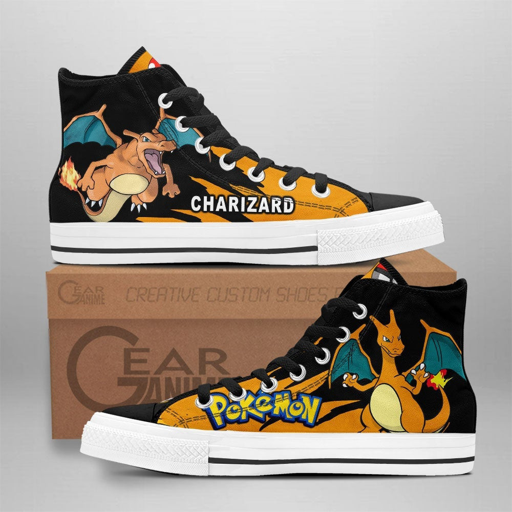 Charizard Custom Anime High-Top Canvas Shoes