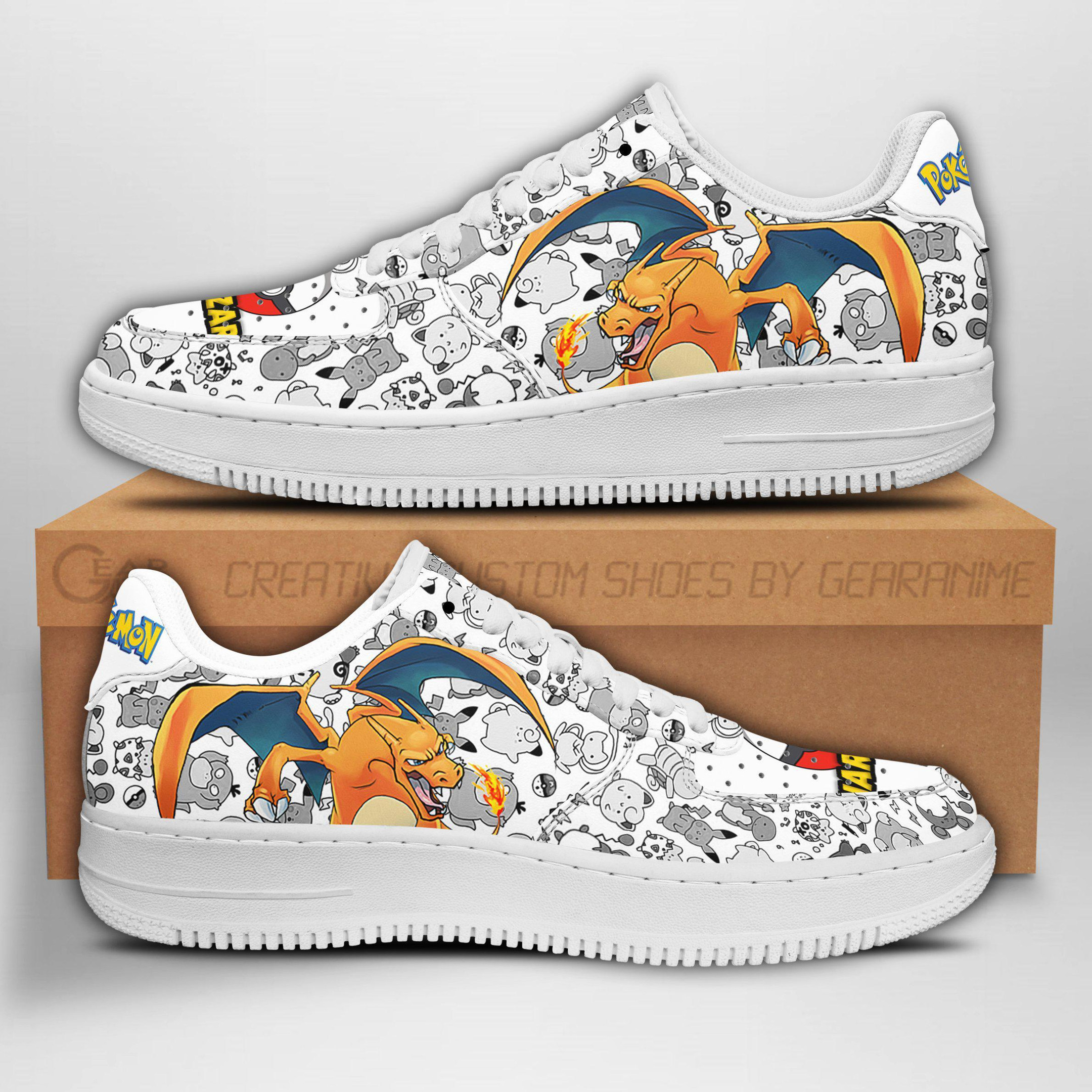Charizard Custom Anime Low-Top Leather Sneakers