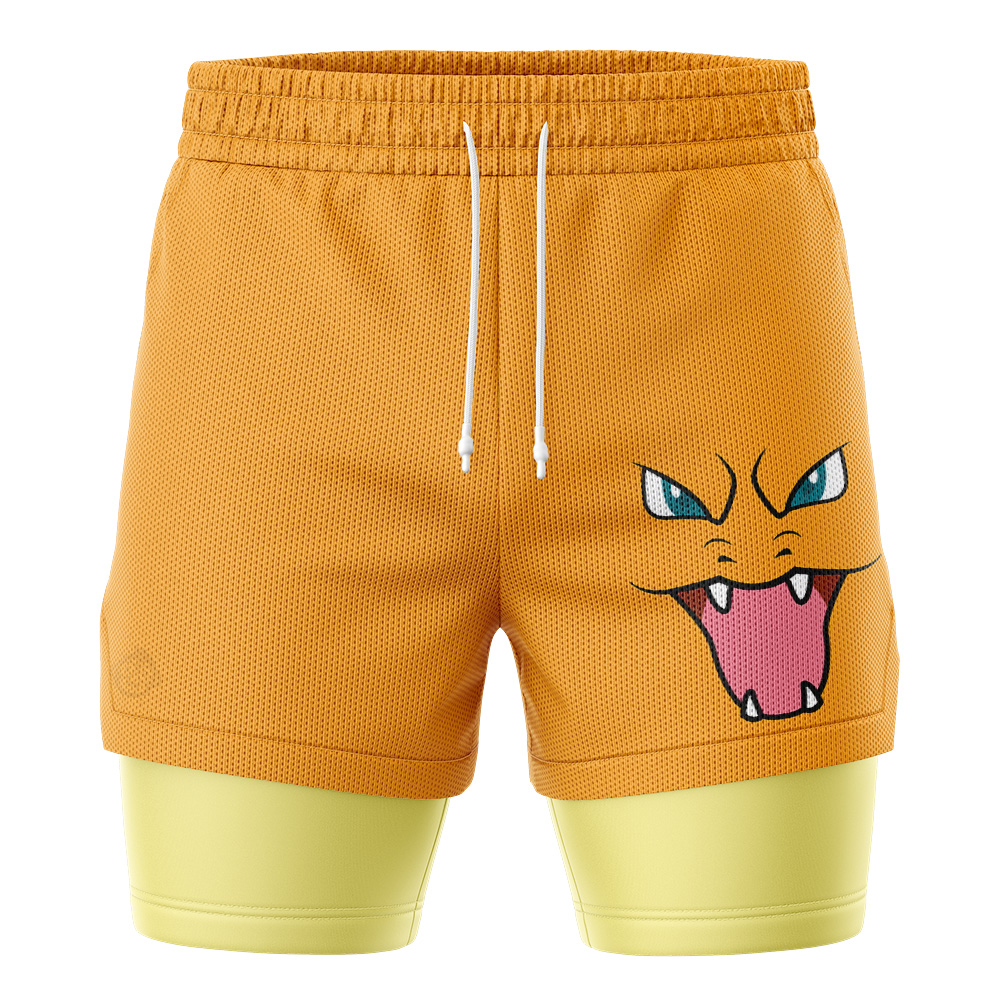 Charizard Face Pokemon 2-in-1 Performance Shorts