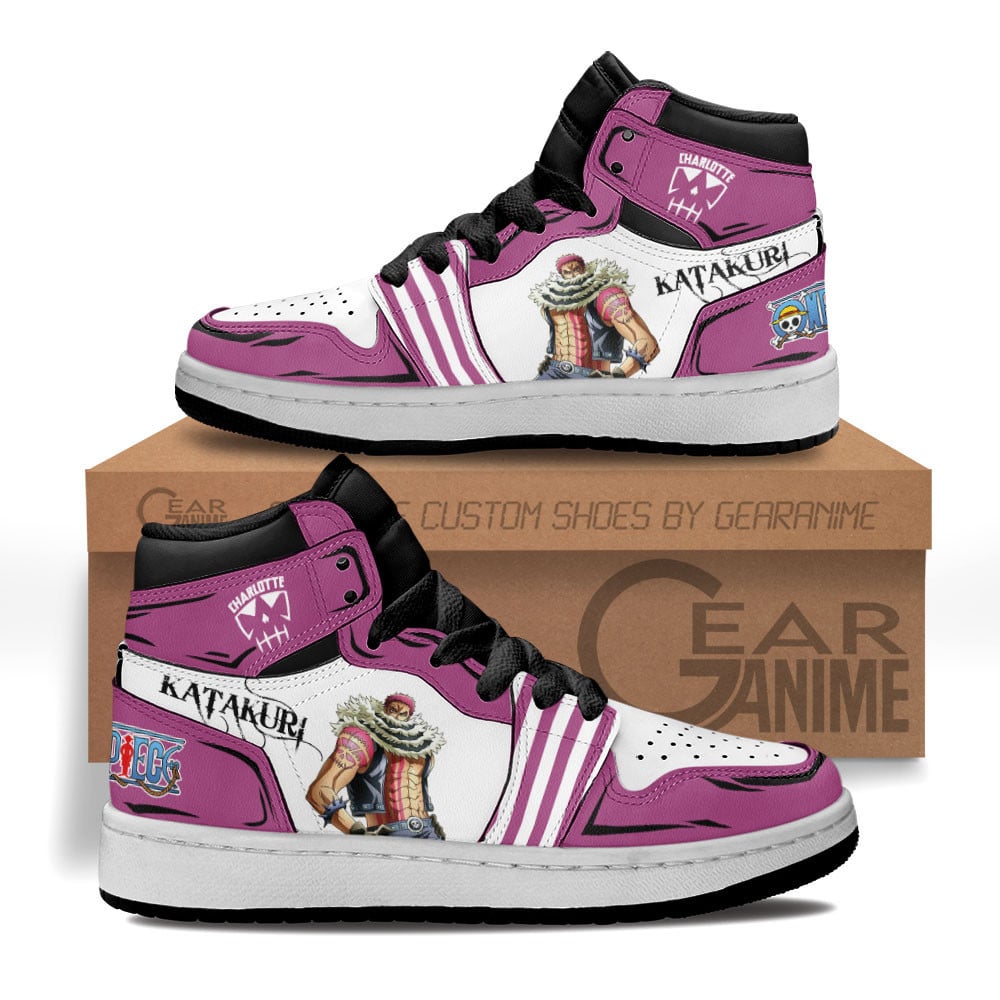 Charlotte Katakuri Custom Anime Kids High-Top Leather Sneakers