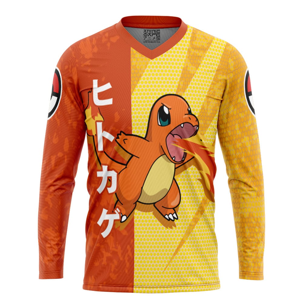 Charmander Attack Pokemon Hockey Jersey