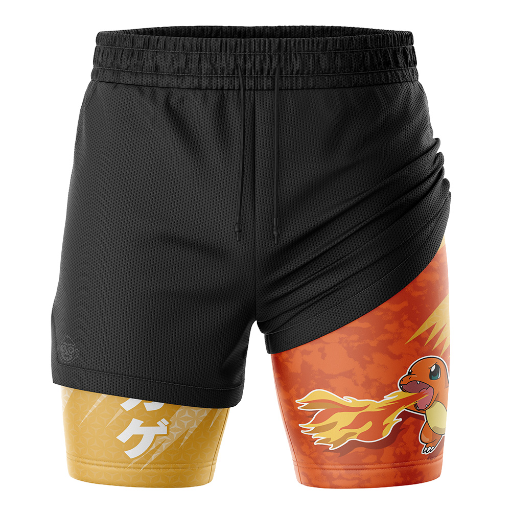 Charmander Attack V2 Pokemon 2-in-1 Performance Shorts