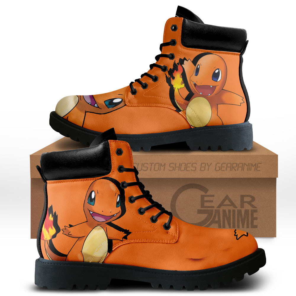 Charmander Custom Anime Combat Boots Lizard Type