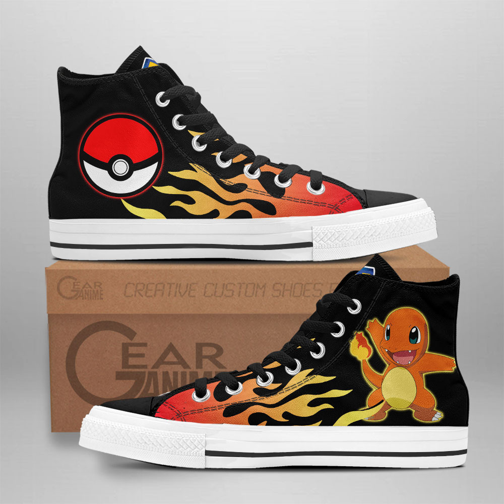 Charmander Custom Anime High-Top Canvas Shoes NTT090