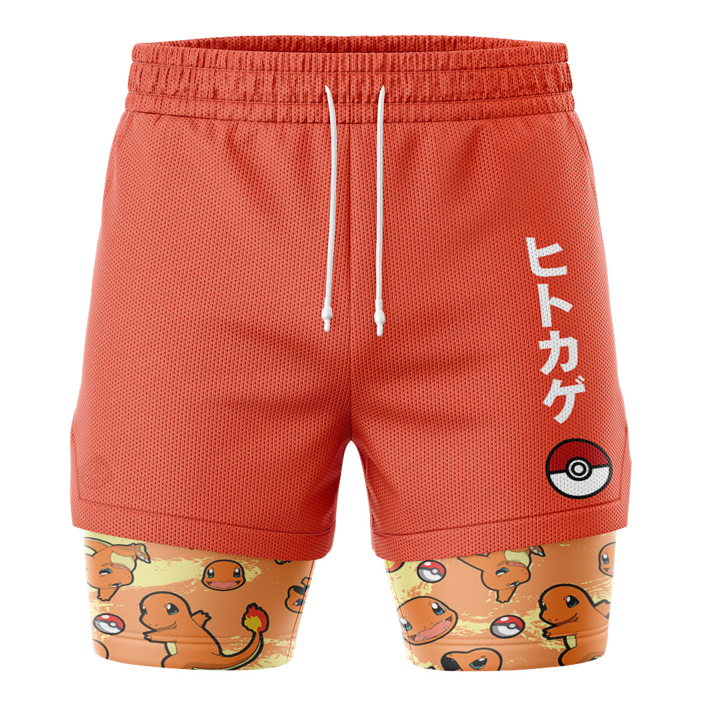 Charmander Pattern Pokemon 2-in-1 Performance Shorts