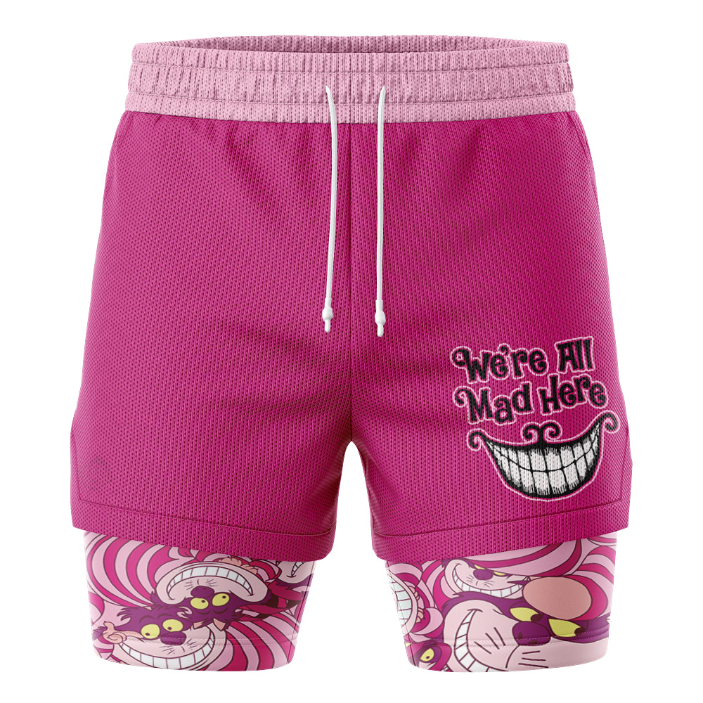Cheshire Cat We’re All Mad Here Alice In Wonderland 2-in-1 Performance Shorts