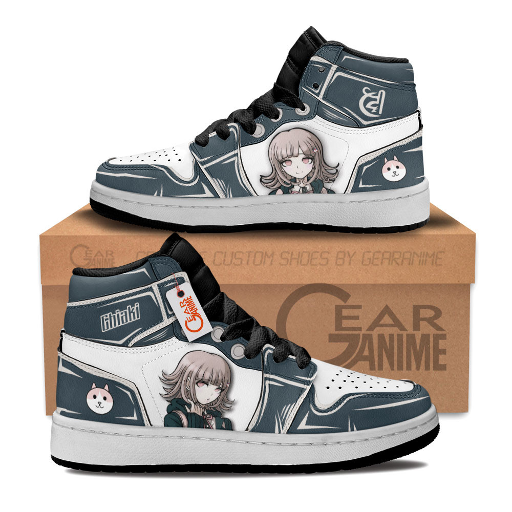 Chiaki Nanami Custom Anime Kids High-Top Leather Sneakers Personalized