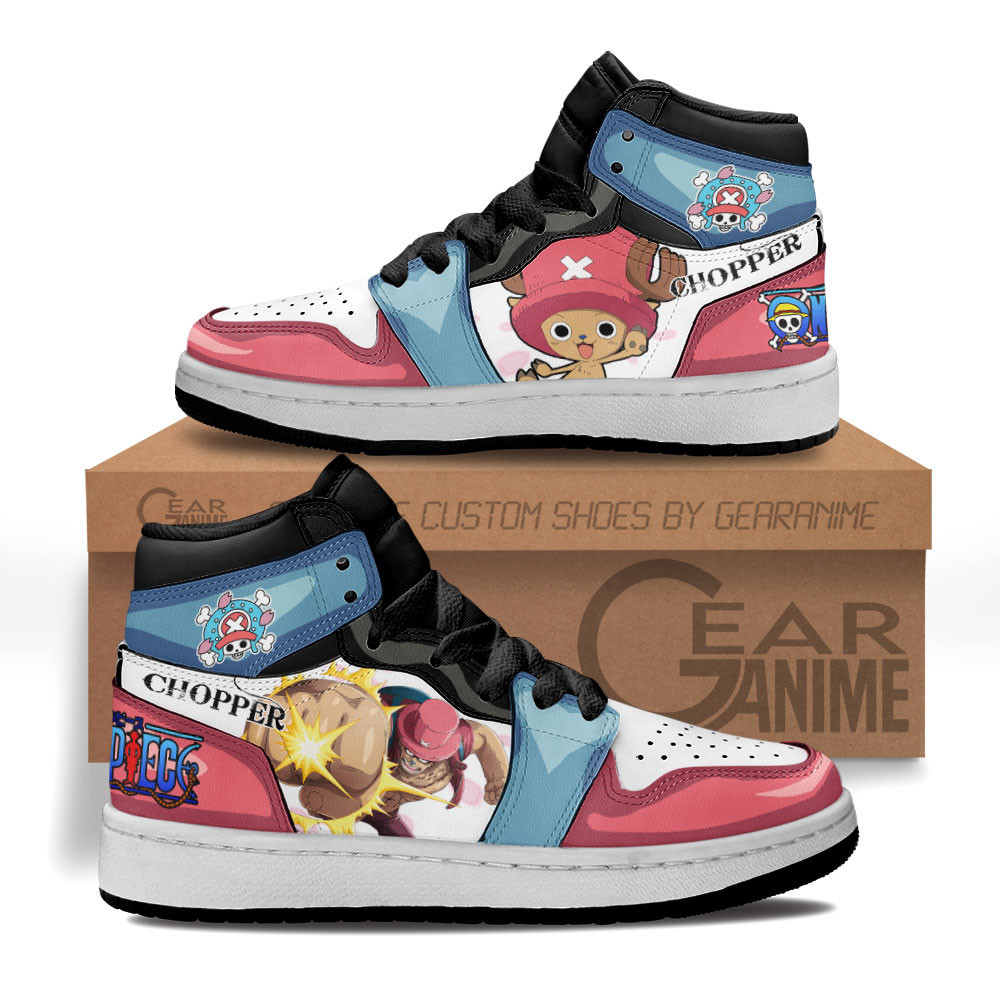Chopper Custom Anime Kids High-Top Leather Sneakers