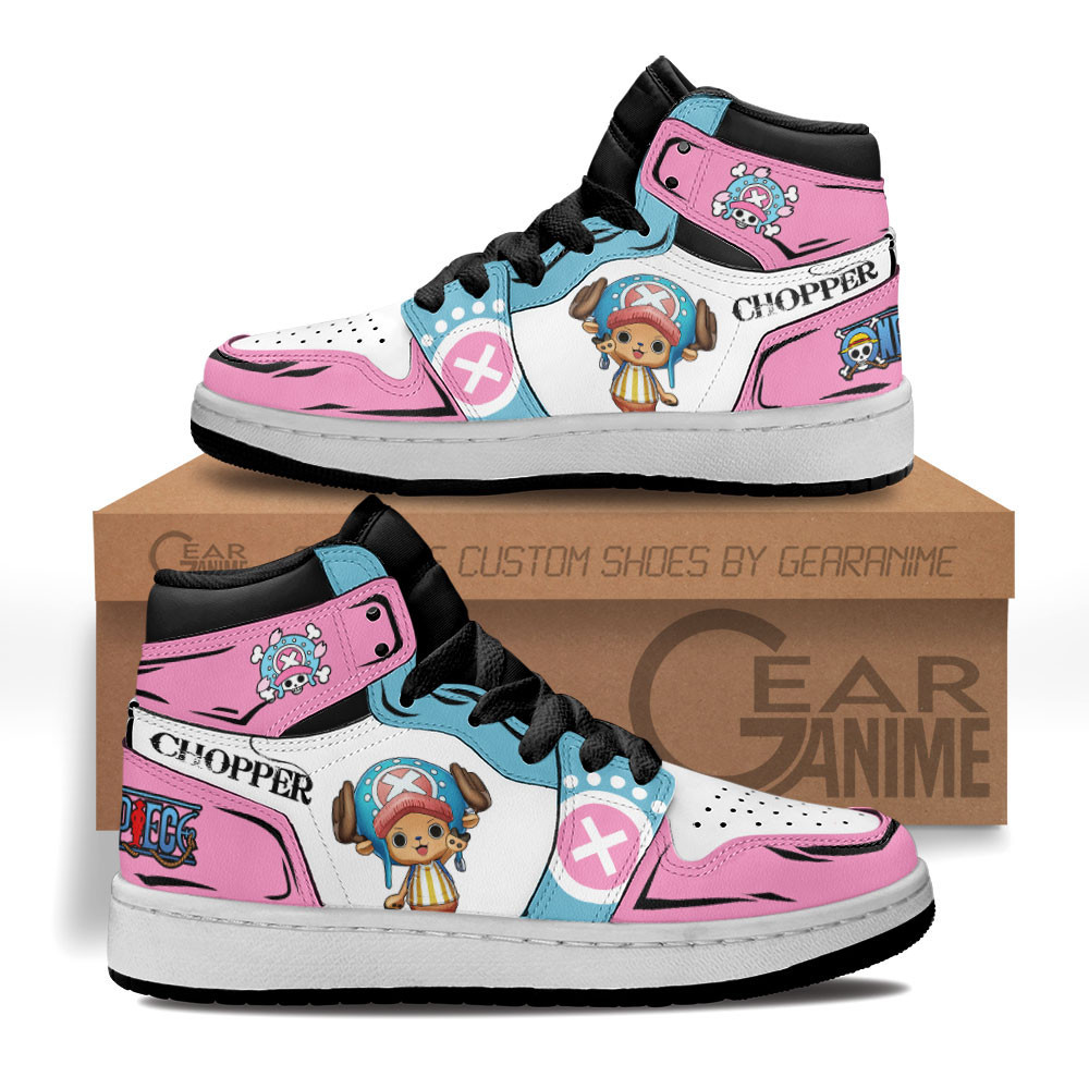 Chopper Custom Anime Kids High-Top Leather Sneakers