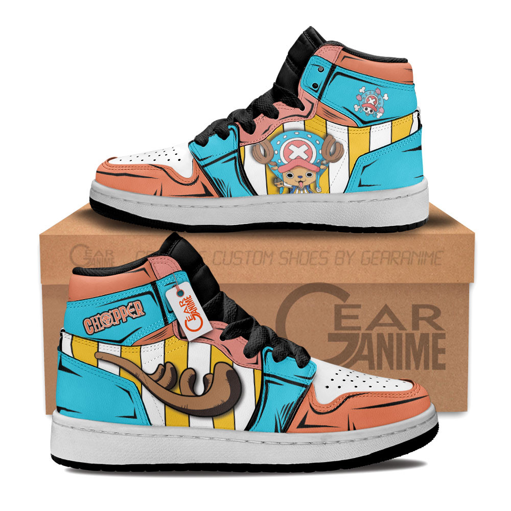 Chopper Custom Anime Kids High-Top Leather Sneakers Personalized