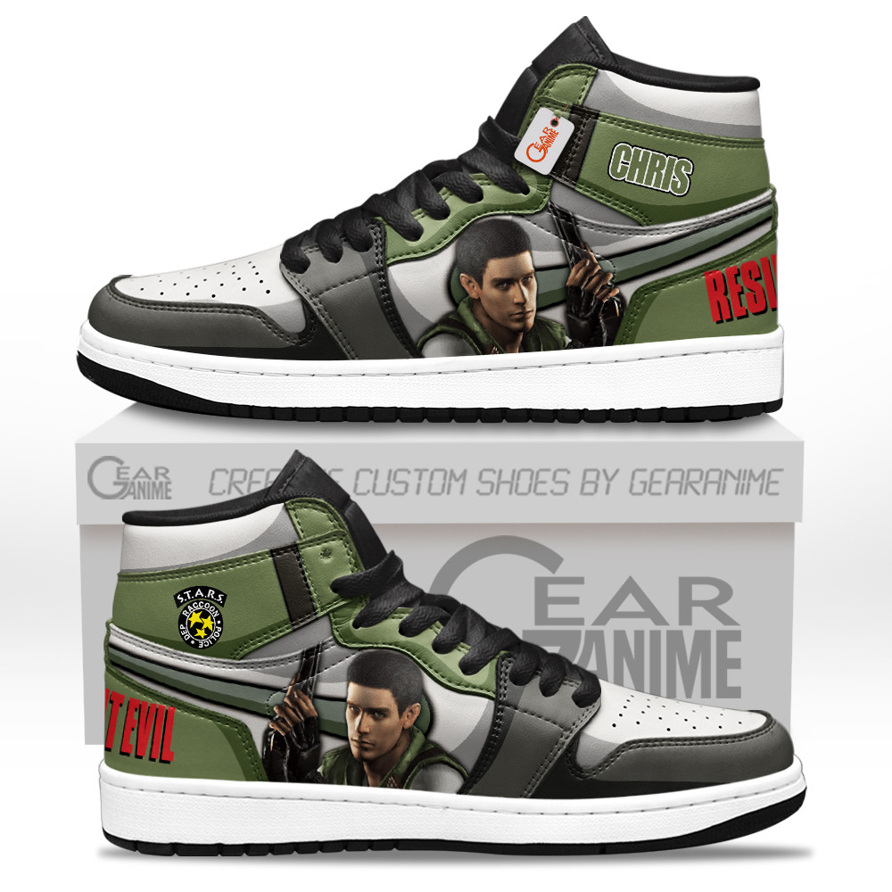 Chris Redfield Custom Gaming High-Top Leather Sneakers Games Collection Personalized