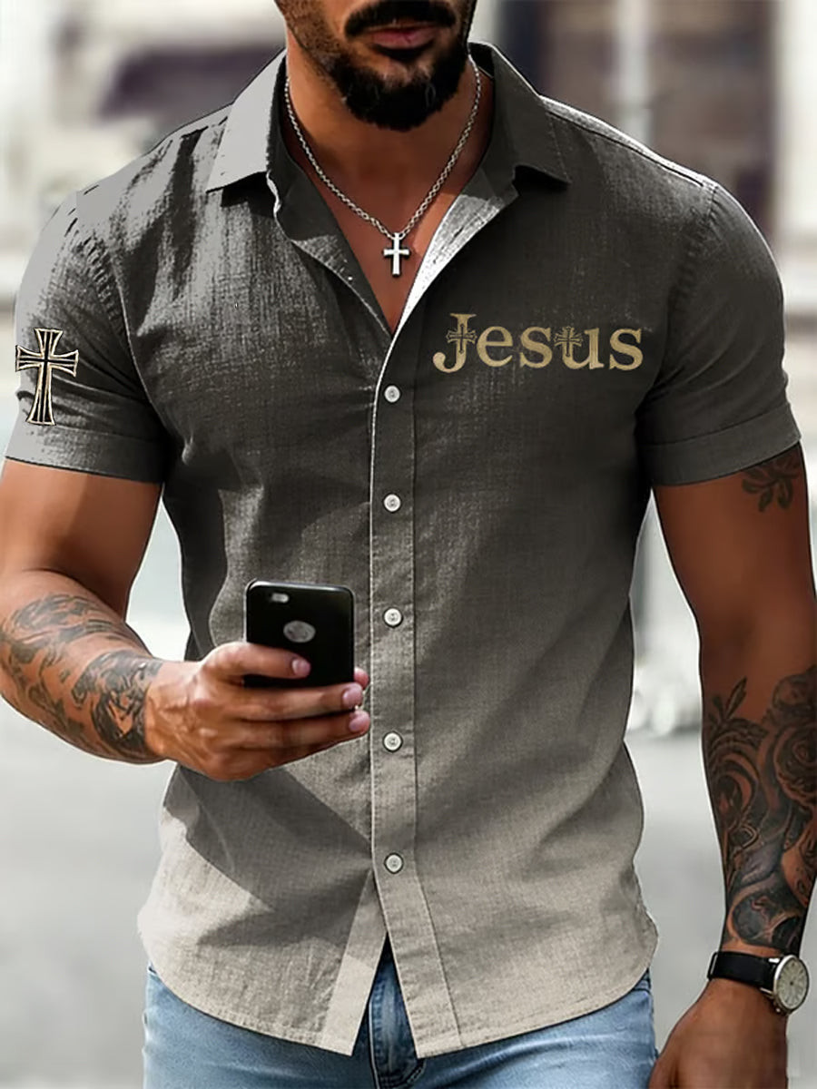 Christian Jesus Cross Button Shirt Christian Merch Christian Gifts Ideas For Him