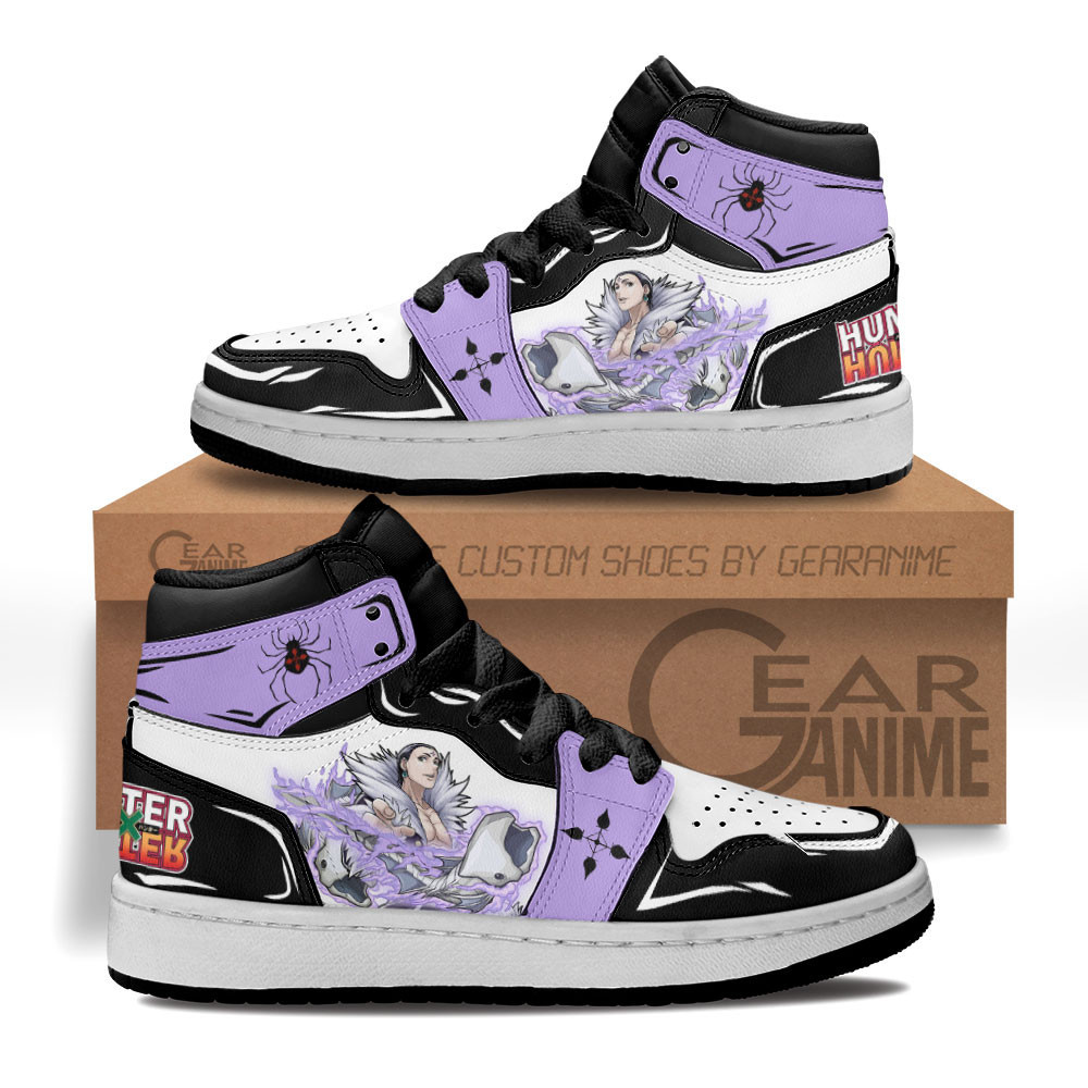 Chrollo Lucilfer Custom Anime Kids High-Top Leather Sneakers